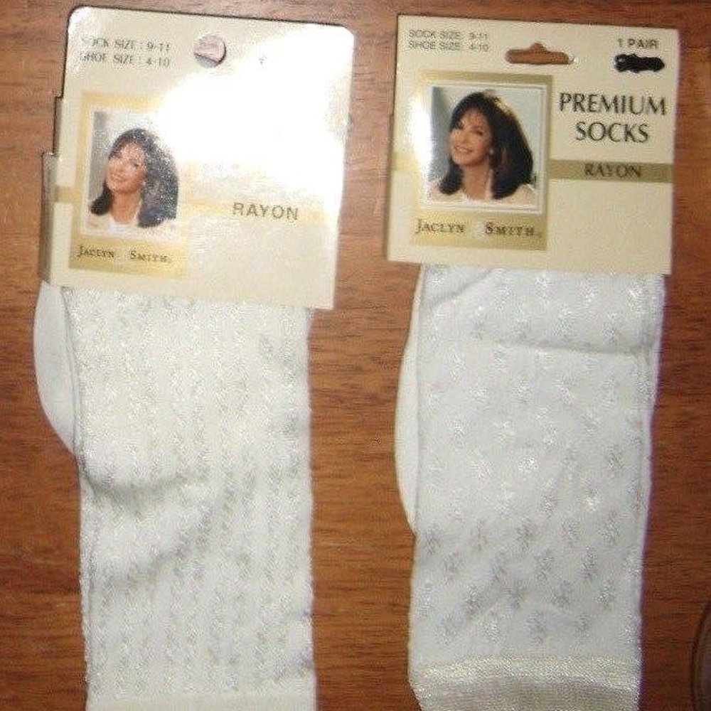 Vintage Rare Premium Rayon Silky Raised Textured Dressy Socks